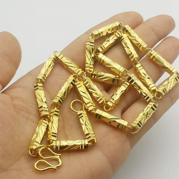 High Quality Fine Jewelry 24k Gold Plated Necklace For Men and Women - Picture 5 of 7